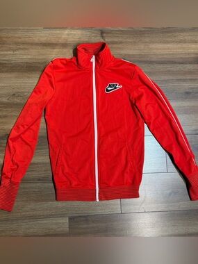 Vintage Nike Red Track Jacket with White Trim